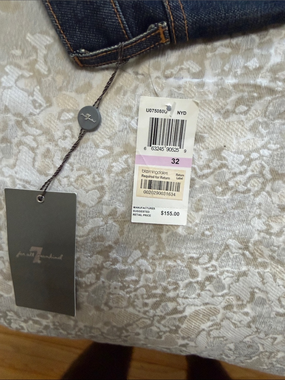 7 For All Mankind Dark Indigo Flare Jeans - Picture 8 of 8
